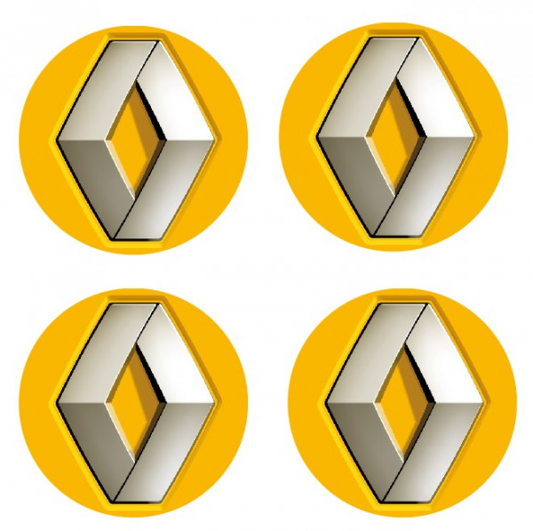 4 Autocolantes Para Centros de Jantes com Renault