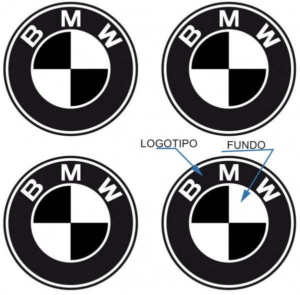 4 Autocolantes Para Centros de Jantes para BMW