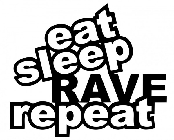 Autocolante  - Eat Sleep Rave Repeat