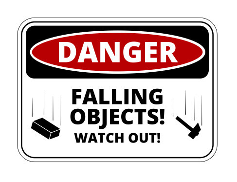 Autocolante Impresso - Danger - FALLING OBJECTS
