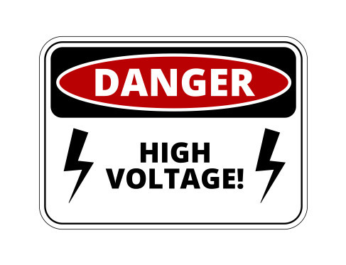 Autocolante Impresso - Danger - High Voltage!