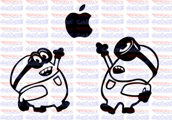 Autocolante - Minions Apple