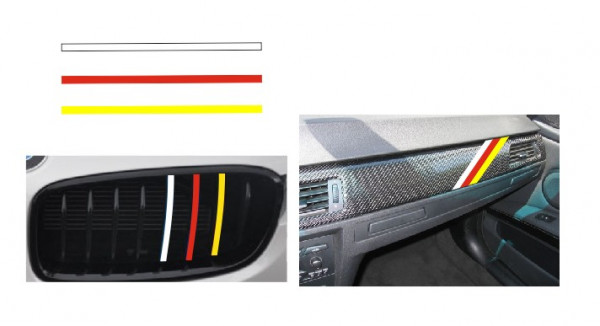 Autocolantes - Faixas BMW (branco, vermelho, amarelo) 1x20cm