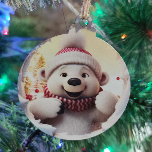 Bola Colorida para árvore de Natal - Urso