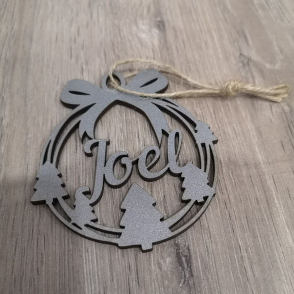 "Bola" para árvore de Natal com nome - MDF