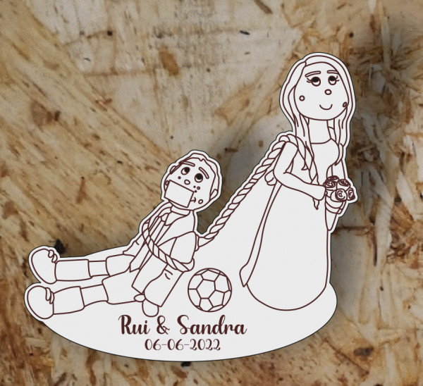 Lembrança de Casamento em MDF - Nomes e data