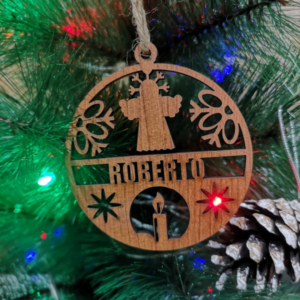 Ornamento / "bola" para árvore de Natal - Anjo- Nome Personalizado