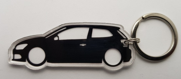 Porta Chaves de Acrílico com silhueta de Volkswagen Polo 6R