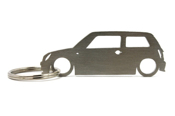 Porta Chaves em inox com silhueta com Mini Cooper