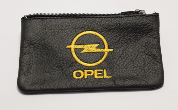 Porta moedas em pele com Opel