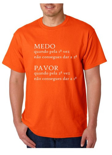 T-shirt - Medo - Quando pela 1ª Vez Nao Consegues Dar a 2ª Pavor - Quando Pela 2ª Vez Não Consegues Dar a 1ª