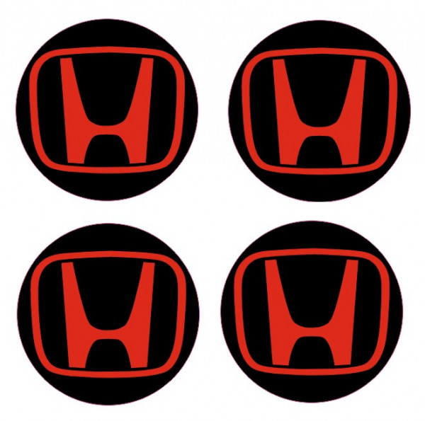 4 Autocolantes Para Centros de Jantes com Honda