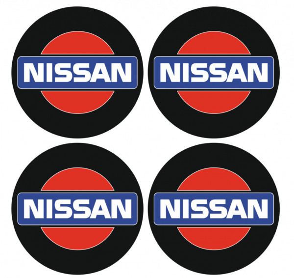 4 Autocolantes Para Centros de Jantes com Nissan