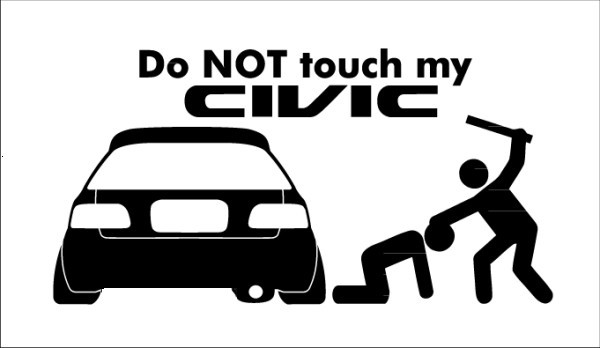 Autocolante - Do not touch my civic