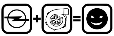 Autocolante - Opel + Turbo = Felicidade