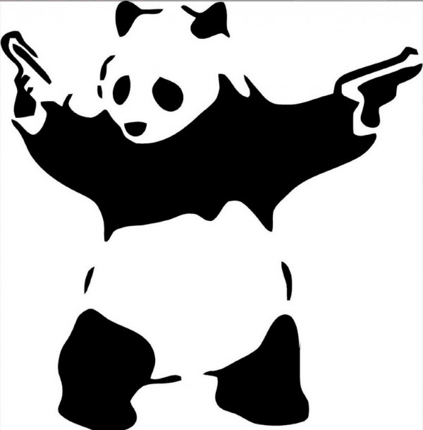 Autocolante - Panda pistolas