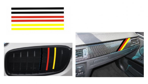 Autocolantes - Faixas BMW (Preto, vermelho, amarelo) 1x20cm
