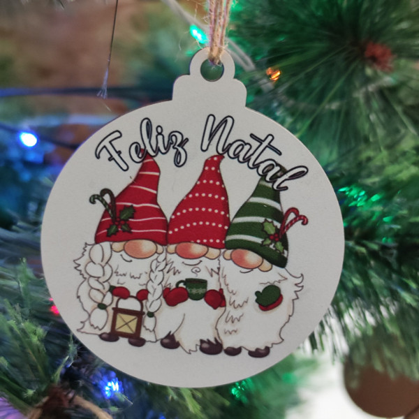 Bola Colorida para árvore de Natal - Gnomos