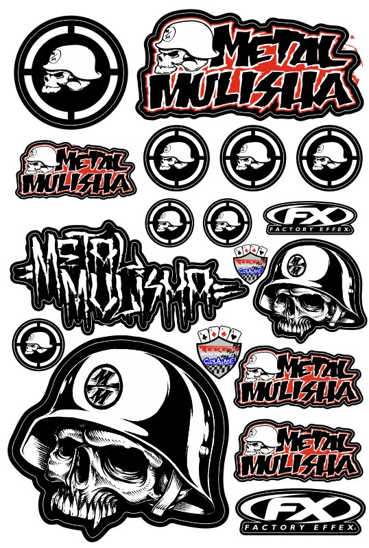 Folha / Pack de Autocolantes - Metal Mulisha