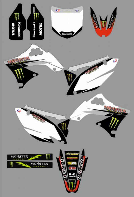 Kit Autocolantes Para Kawasaki KXF 250 09-12