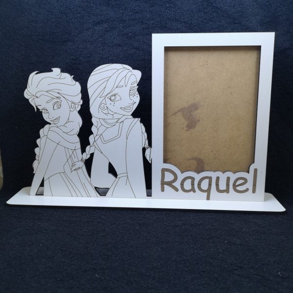 Moldura porta-foto em MDF - Frozen - Com nome