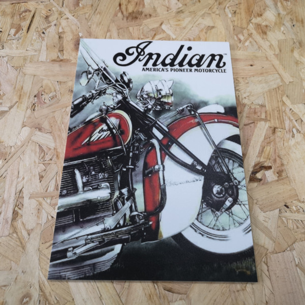 Placa Decorativa em PVC - Indian America´s Pioneer Motorcycle