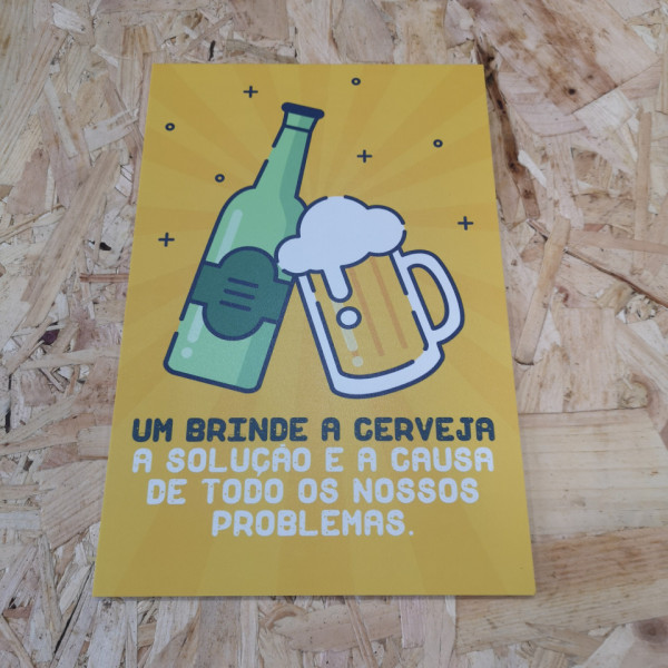Placa Decorativa em PVC - Um brinde a cerveja