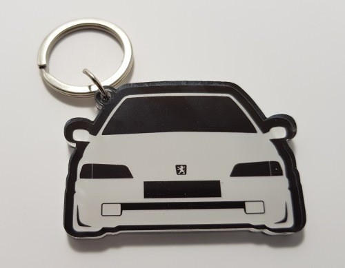 Porta chaves em acrílico com silhueta Peugeot 106 (MKI)