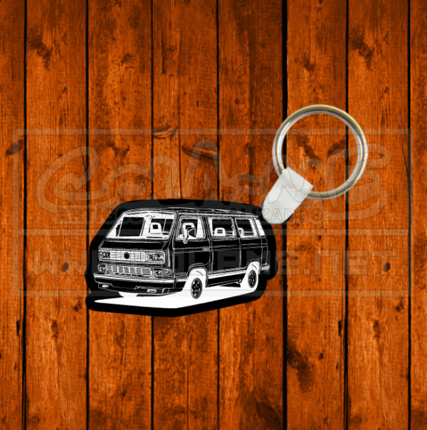 Porta chaves em acrílico preto - VW Transporter T3