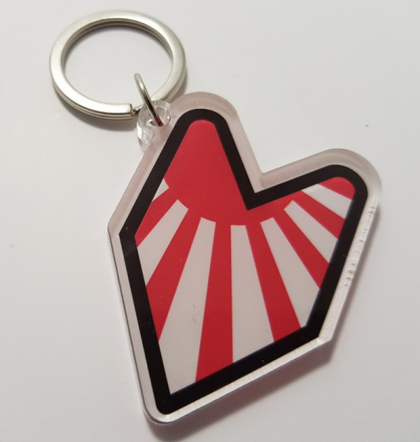 Porta chaves em acrílico - Wakaba Bandeira Japão