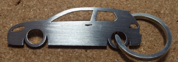 Porta Chaves em inox com silhueta com Volkswagen Golf VII