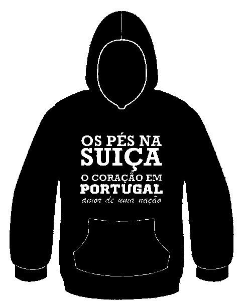 Sweatshirt com capuz - Os pés na suiça o coração em Portugal, amor de uma nação