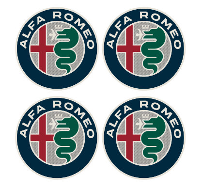 4 Autocolantes Para Centros de Jantes com Alfa Romeo