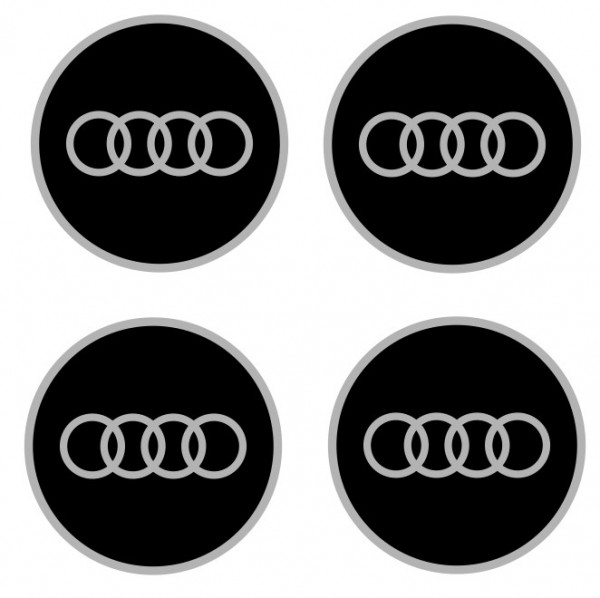 4 Autocolantes Para Centros de Jantes com Audi