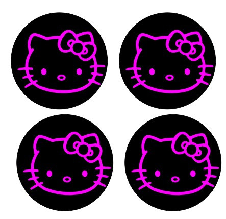 4 Autocolantes Para Centros de Jantes com Hello Kitty