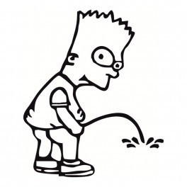 Autocolante - Bart Simpson Mijão