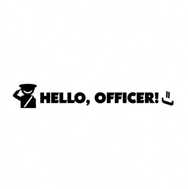 Autocolante com Hello Officer