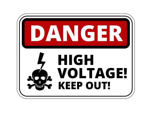 Autocolante Impresso - Danger - High Voltage Keep Out!
