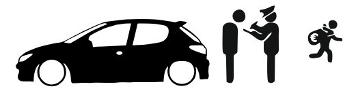 Autocolante - Policia e ladrões - Peugeot 206