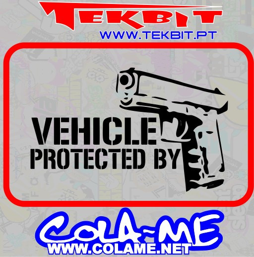 Autocolante - Vehicle Protected by a Gun