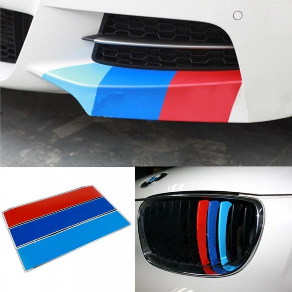 Autocolantes - Faixas BMW (azul claro, azul escuro, vermelho) 5x20cm