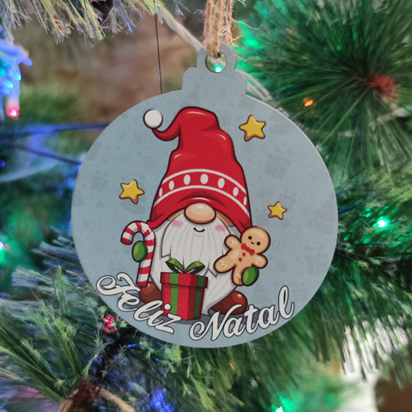 Bola Colorida para árvore de Natal - Gnomo