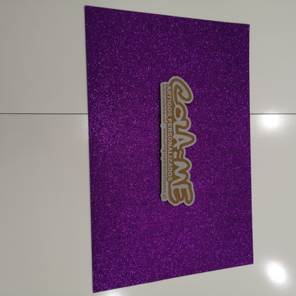 Folha de EVA com glitter - 60x40cm - Violeta