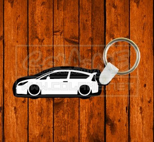 Porta chaves em acrílico preto - Citroen C4 - Lateral