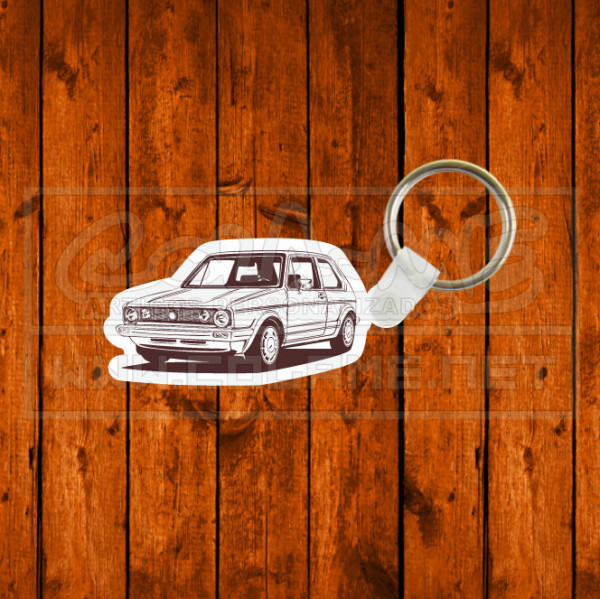 Porta chaves em MDF - VW Golf Mk1 - Lateral