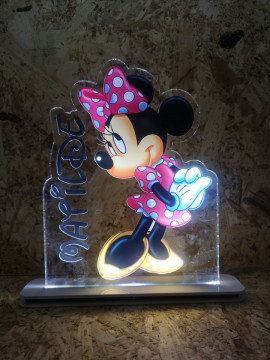 Moldura / Candeeiro com luz de presença - Minnie Com nome - Img 2