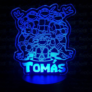 Moldura / Candeeiro com luz de presença - Tartarugas Ninja - Com nome - Img 5