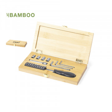 Conjunto de Ferramentas com caixa em Bambu - Img 1