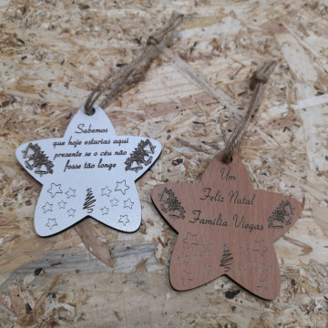 Estrela para árvore de Natal com Frase - MDF - Img 2