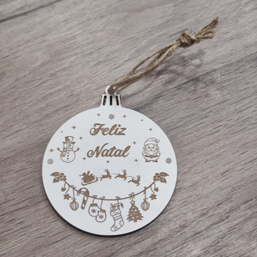 Ornamento / "bola" para árvore de Natal com frase / Nome - Img 1